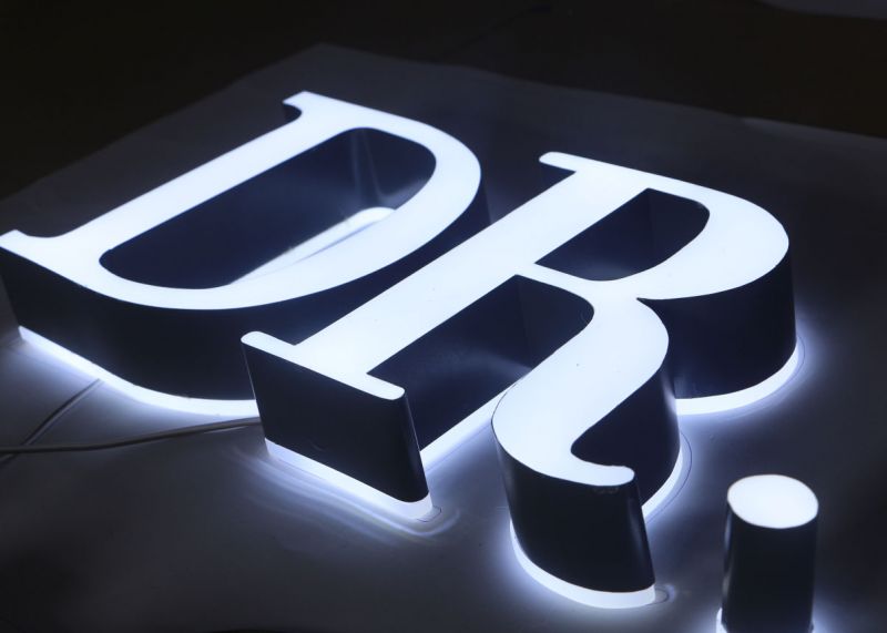 Acrylic Stainless Steel With Backlit 3d Led Letters Logos Quote