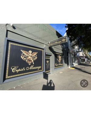 outdoor window sticker and lightbox, St Kilda