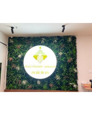 1200mm Dia Round Lightbox and Grass Wall for Realestate Agent in Spencer street Melbourne CBD