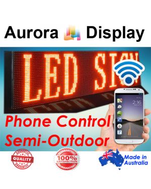 100x37cm, Phone/Wifi Control Scrolling Programmable Message/Menu LED Board/Sign outdoor, Red
