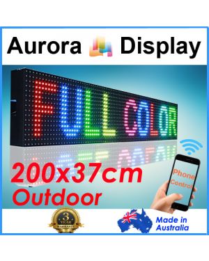200x37cm Full Color Phone/Wifi Control Scrolling Programmable LED Sign Outdoor