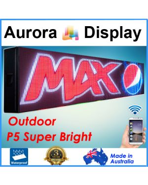 100x21cm P5 Full Color Phone/Wifi Control Scrolling Programmable LED Sign Outdoor