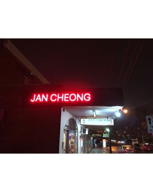 360x70cm, LED red color outdoor screen for Jan Cheong restaurant in Essendon VIC 3040