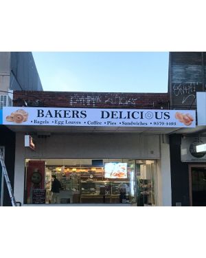 100x70cm, LED medium resolution high bright screen, 1500x70cm top panel sign, bakery shop in in Bentleigh East VIC 3165