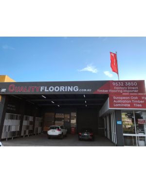 2250x120cm huge shop top front panel sign, 3.30 meters high outdoor banners and van stickers for quality flooring in Moorabbin VIC 3189
