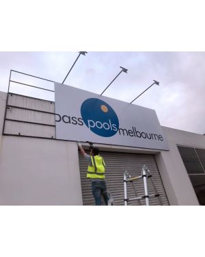 165x70cm outdoor normal resolution LED screen, 650x240cm large format outdoor panel sign with steel frame for compass pool Melbourne in Airport west VIC 3042