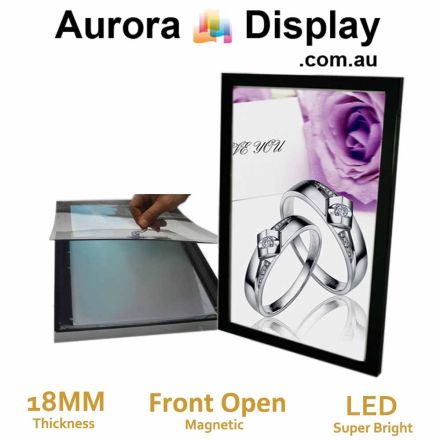 A1 90x60CM 18MM Thin Black Magnetic Light Box