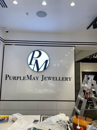 3D Logos and LED lightboxes for Purple May Jewellery in Glen Waverley Shopping Center