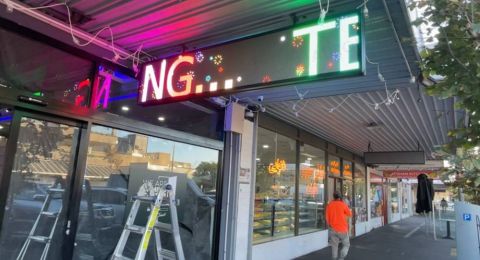 2.5x0.6 Meter Double Sided LED Screen for Bakery Shop