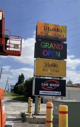 3x1.5 Meter Outdoor Double Sided LED Screen for Car Wash in Campfield