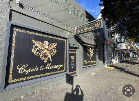 Outdoor Window Sticker and Lightbox for Cupit Massage in St Kilda