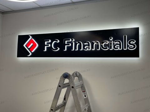 Indoor 3D LED Logos for FC Finacial in Hawthorn