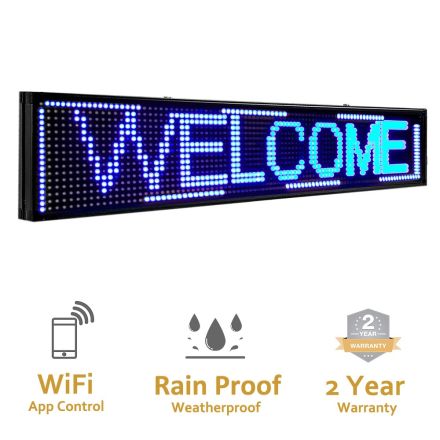 Outdoor Single Side Phone/Wifi Control LED Scrolling Digital Sign Screen Blue