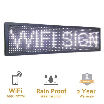 Outdoor Single Side Phone/Wifi Control LED Scrolling Digital Sign Screen White